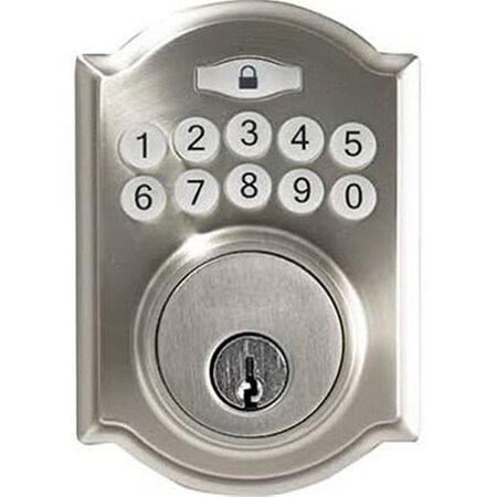 Taiwan Fu Hsing Industrial Tru-Guard Castle Electronic Deadbolt Lock, Stain Nickel TA569578